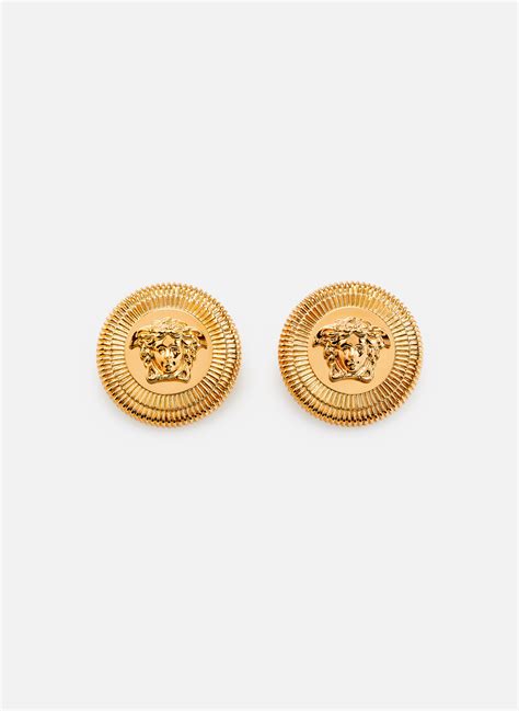 boucle d'oreille en or versace ovale ondulée|Versace Boucles d’Oreilles Femme .